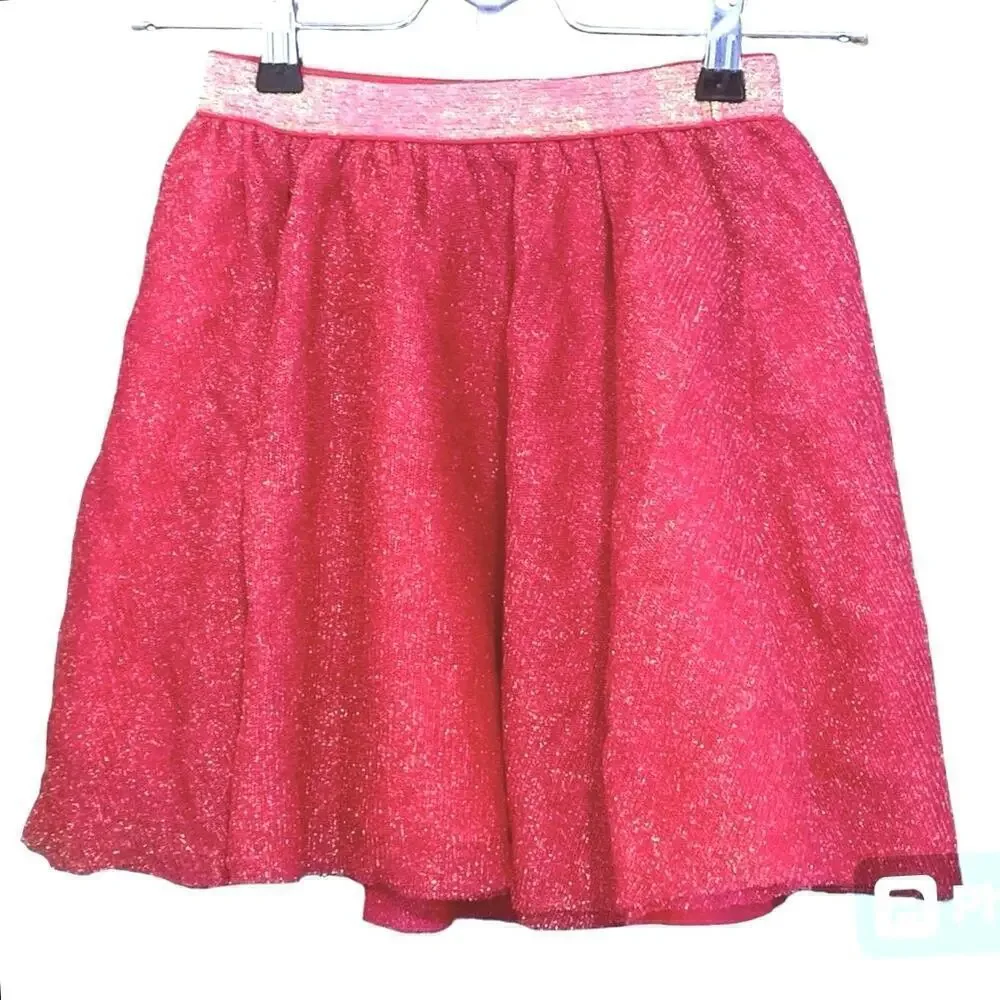 Gap Kids Girls Size 8 Shimmer Circle Skirt Pink Glitter Tutu Tulle Sparkle